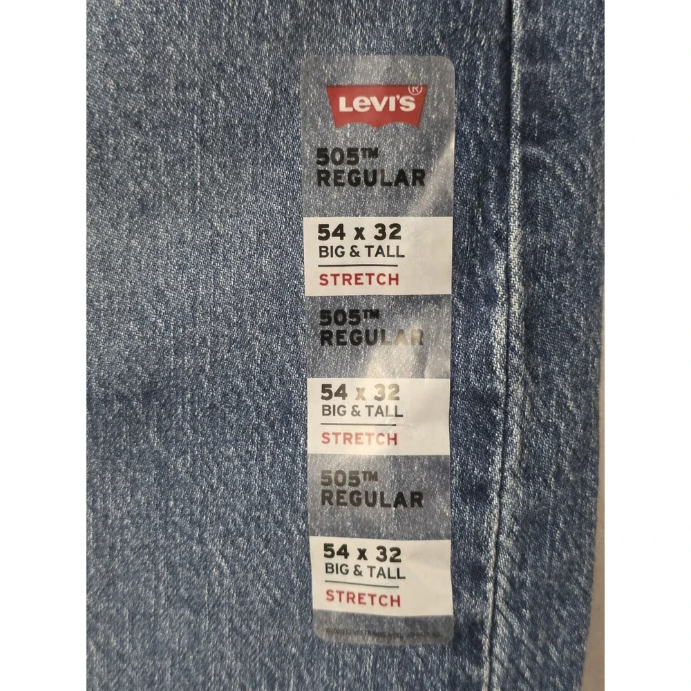 Levi's 505 Jeans Eco Ease Regular Fit Straight Leg Stretch Big‎ &Tall Size 54X32